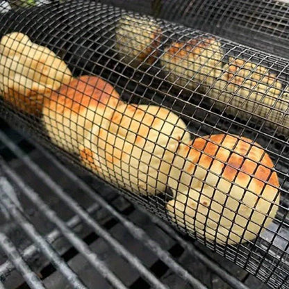 GrillRulle™ | Roterende grillkurv til grøntsager, kød & fisk