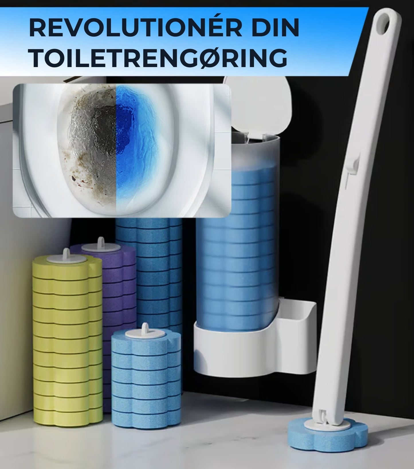 RenKlik™ – Hygiejnisk toiletbørste med udskiftelige rengøringshoveder