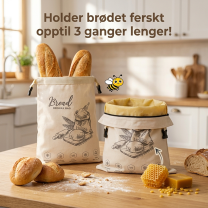 Økologisk bivoks brødpose – 100% bomuld