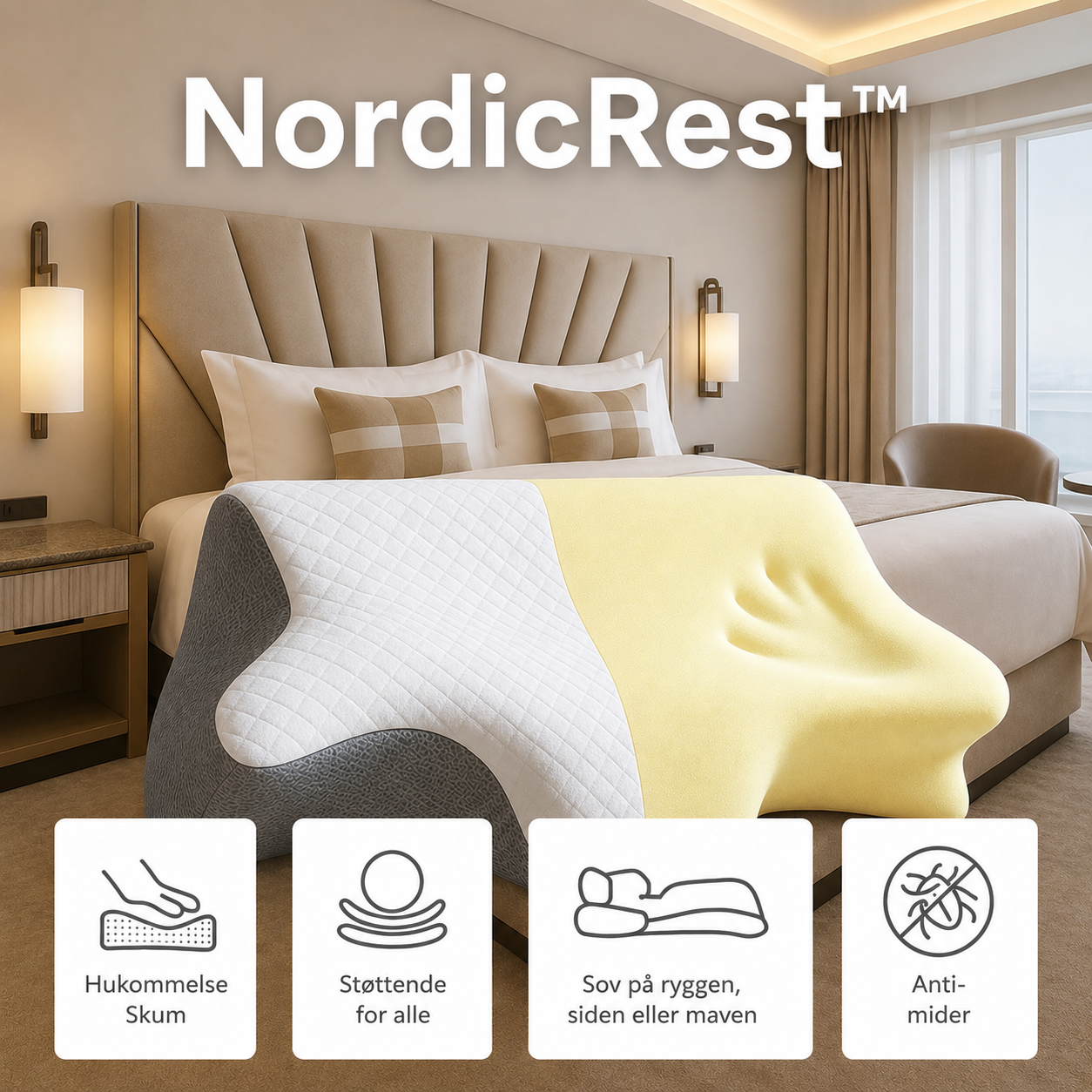 NordicRest™ | Ergonomisk støtte til nakke og skuldre