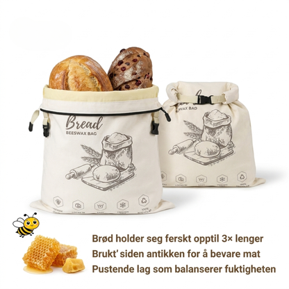 Økologisk bivoks brødpose – 100% bomuld