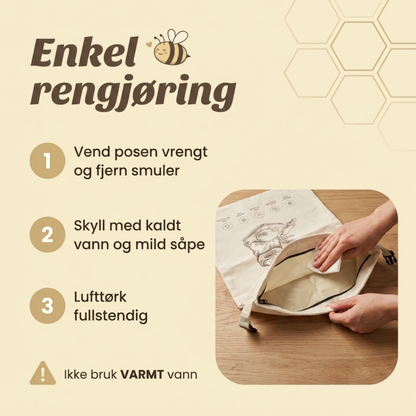 Økologisk bivoks brødpose – 100% bomuld
