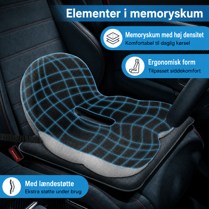 SeatEase™ | Ergonomisk sædepude i memoryskum til bedre siddekomfort