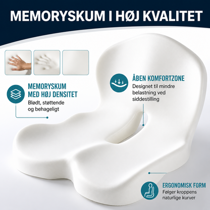 SeatEase™ | Ergonomisk sædepude i memoryskum til bedre siddekomfort