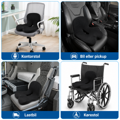 SeatEase™ | Ergonomisk sædepude i memoryskum til bedre siddekomfort