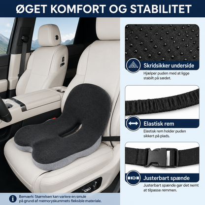 SeatEase™ | Ergonomisk sædepude i memoryskum til bedre siddekomfort