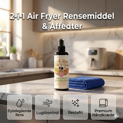 2-i-1 Airfryer Rensespray & Affedter
