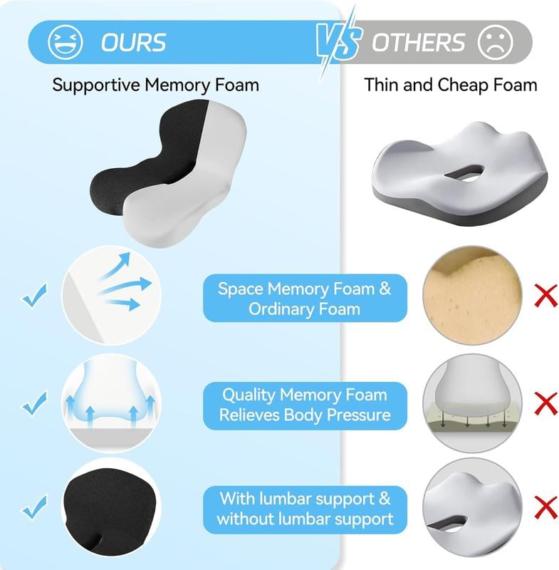 SeatEase™ | Ergonomisk sædepude i memoryskum til bedre siddekomfort