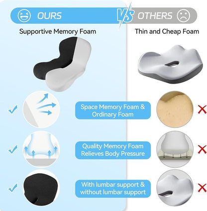SeatEase™ | Ergonomisk sædepude i memoryskum til bedre siddekomfort